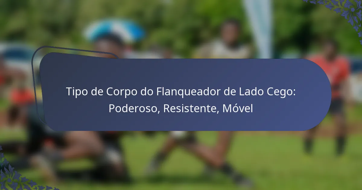 Tipo de Corpo do Flanqueador de Lado Cego: Poderoso, Resistente, Móvel